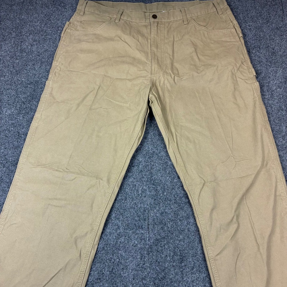 Berne Apparel Mens Khaki Cotton Duck Canvas Carpenter Work Pants 40x36 P967TKH